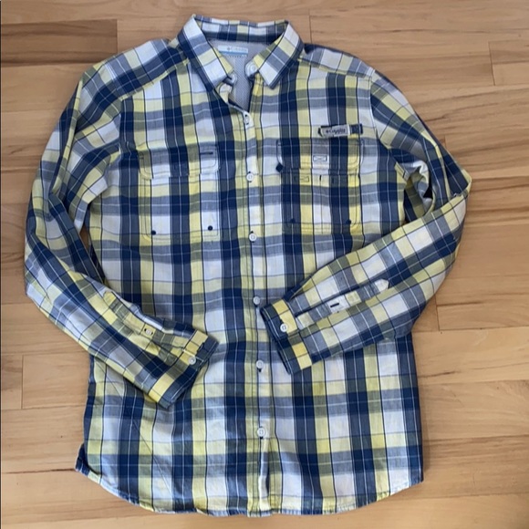 Columbia Shirts Mens Pfg Plaid Cotton Fishing Shirt M Poshmark